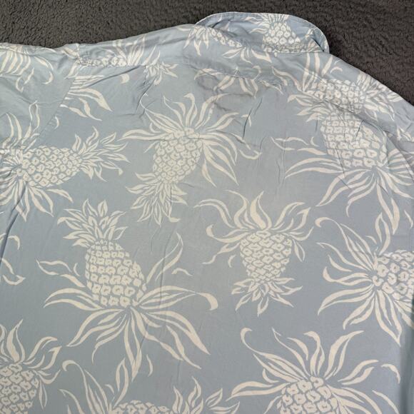 Polo Ralph Lauren Clayton Hawaiian Shirt Mens XL Blue Pineapple Loop Camp Collar - Picture 6 of 9